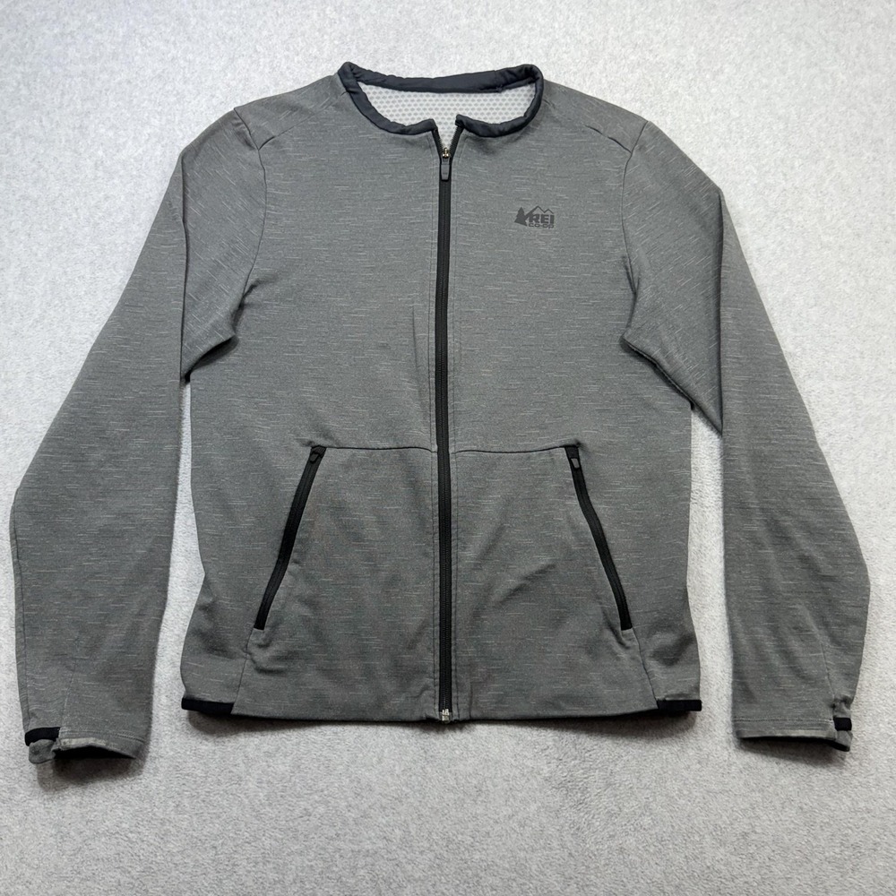 REI Co-op Active Pursuits Jacket Mens Medium Gray Outdoor Casual Altered